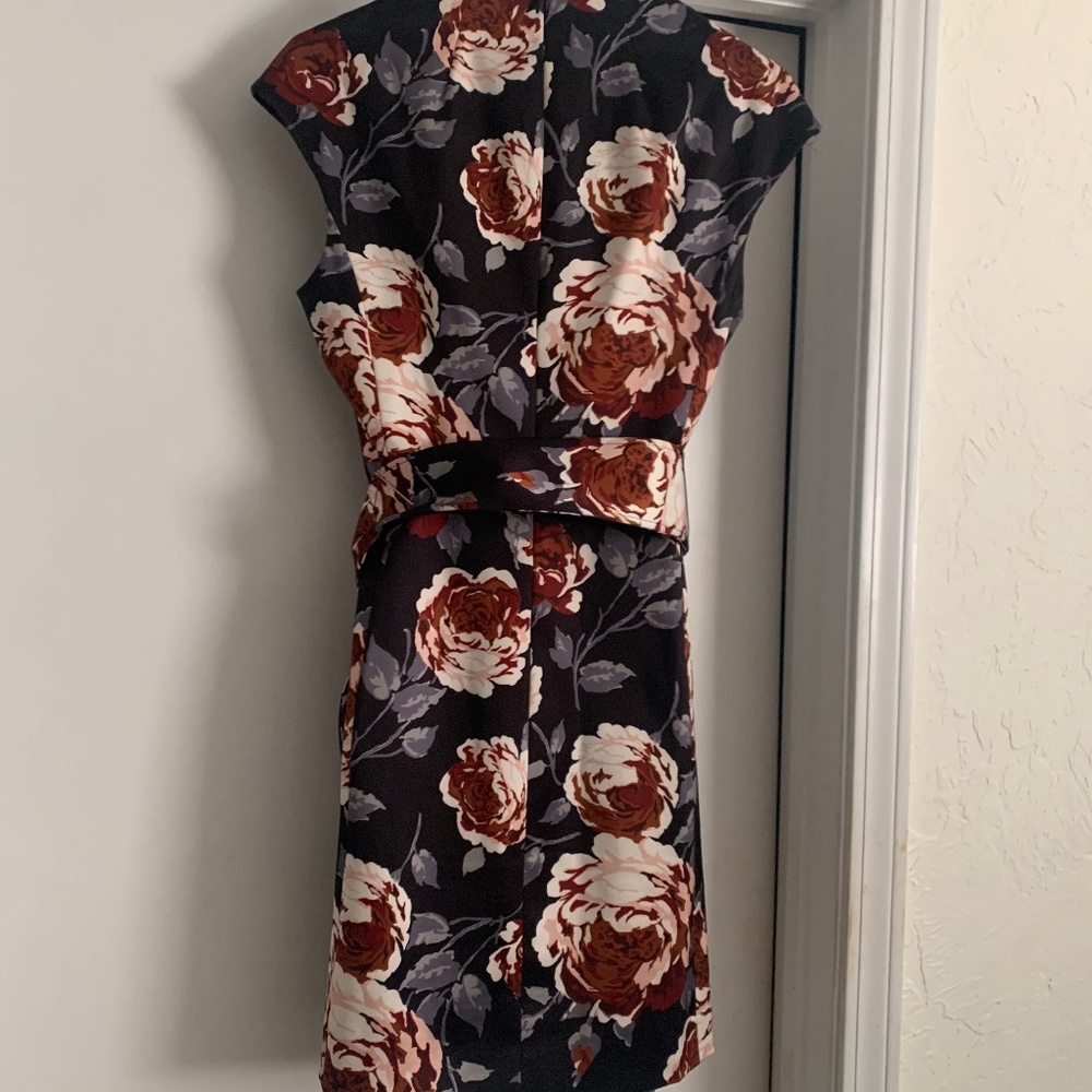 Theory Fall Floral Mock Neck Dress